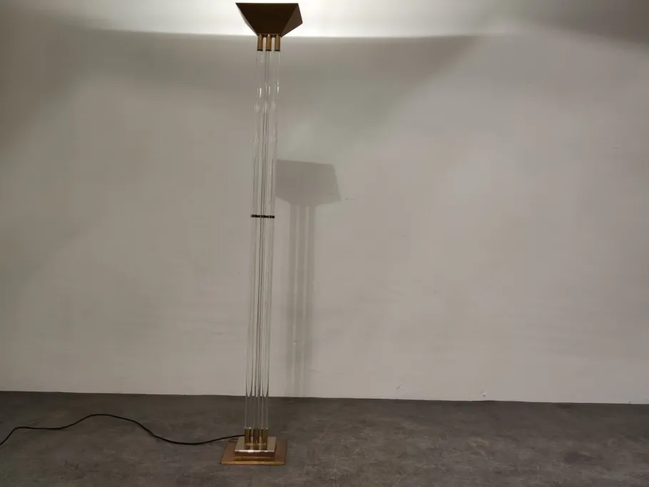 Hot Pamono Vintage Floor Lamp in Brass and Acrylic Glass from Belgo Chrom, 1970s