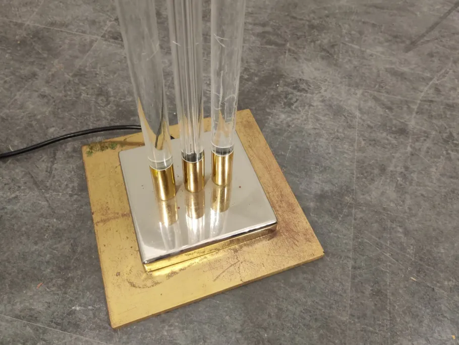 Hot Pamono Vintage Floor Lamp in Brass and Acrylic Glass from Belgo Chrom, 1970s