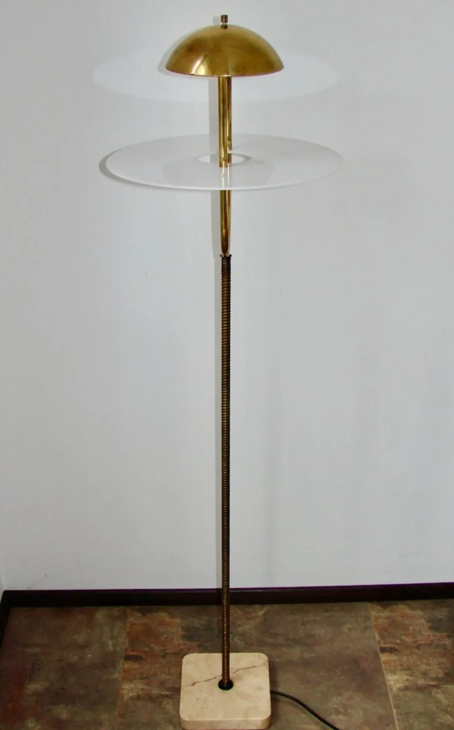 Clearance Pamono Vintage Floor Lamp in Brass, 1970s