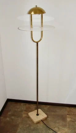 Clearance Pamono Vintage Floor Lamp in Brass, 1970s