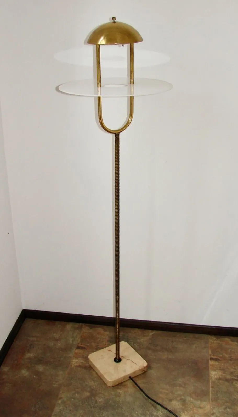 Clearance Pamono Vintage Floor Lamp in Brass, 1970s