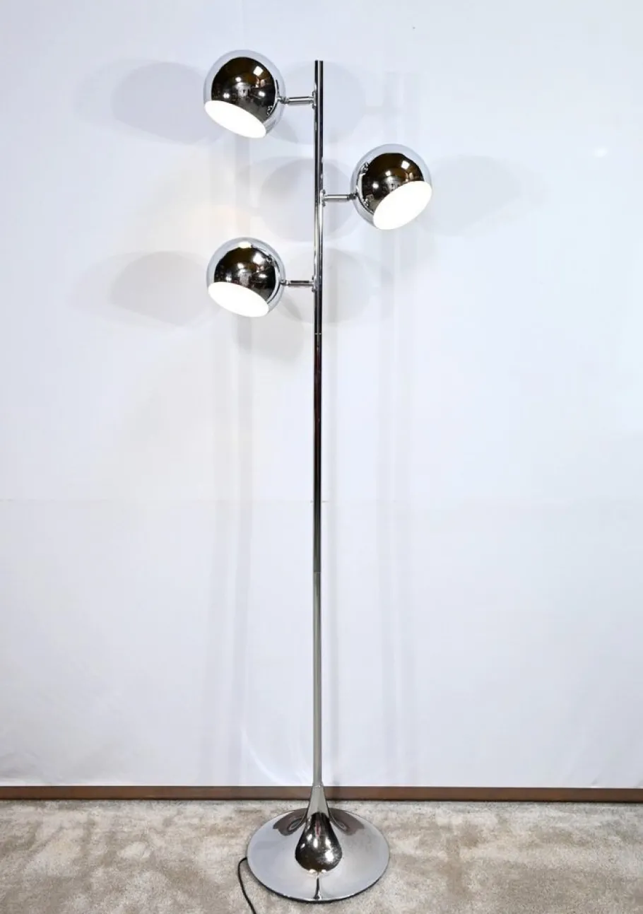 Hot Pamono Vintage Floor Lamp in Chromed Metal, 1970