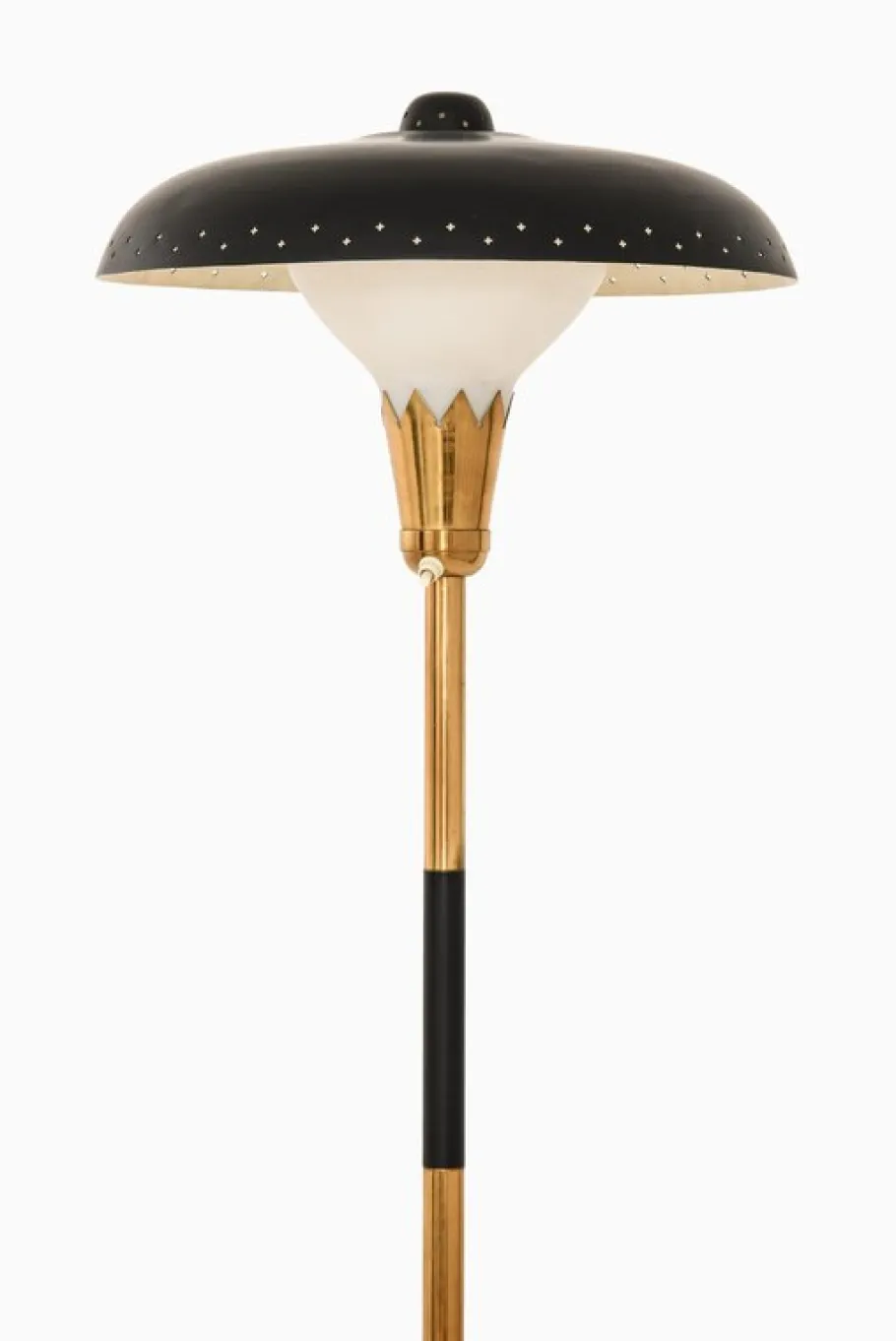 Best Pamono Vintage Floor Lamp in Opaline Glass and Lacquered Metal, 1950s