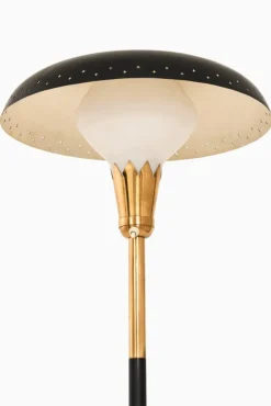 Best Pamono Vintage Floor Lamp in Opaline Glass and Lacquered Metal, 1950s
