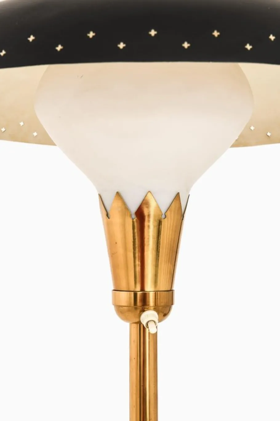 Best Pamono Vintage Floor Lamp in Opaline Glass and Lacquered Metal, 1950s