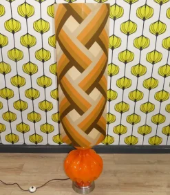 Clearance Pamono Vintage Floor Lamp in Orange, 1970s