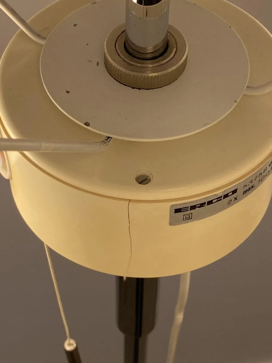 Pamono Vintage Floor Lamp with Fabric Shade from Erco, Germany, 1960s