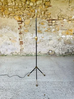 Discount Pamono Vintage Floor Lamp with Gilded Brass Decor on Tripod Legs, 1960s
