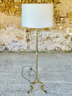 Best Pamono Vintage Floor Lamp with Gilded Brass Decor, 1960s