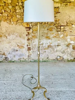 Best Pamono Vintage Floor Lamp with Gilded Brass Decor, 1960s