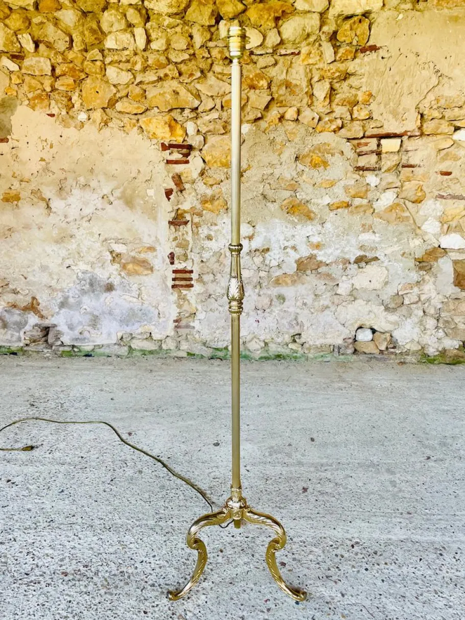 Best Pamono Vintage Floor Lamp with Gilded Brass Decor, 1960s