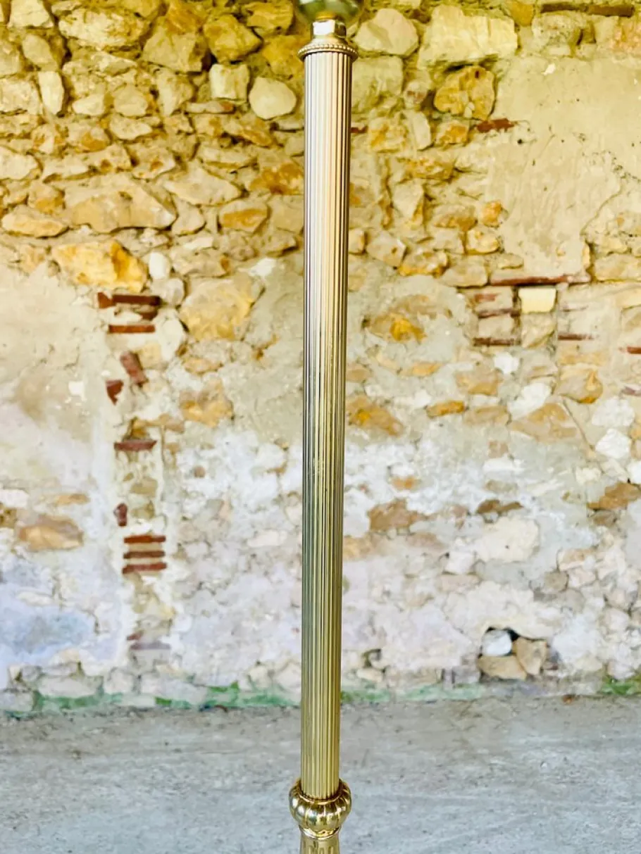 Best Pamono Vintage Floor Lamp with Gilded Brass Decor, 1960s