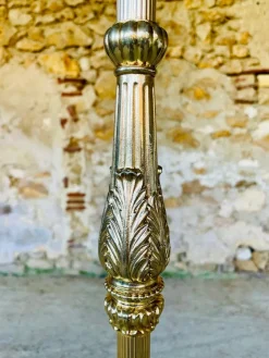 Best Pamono Vintage Floor Lamp with Gilded Brass Decor, 1960s