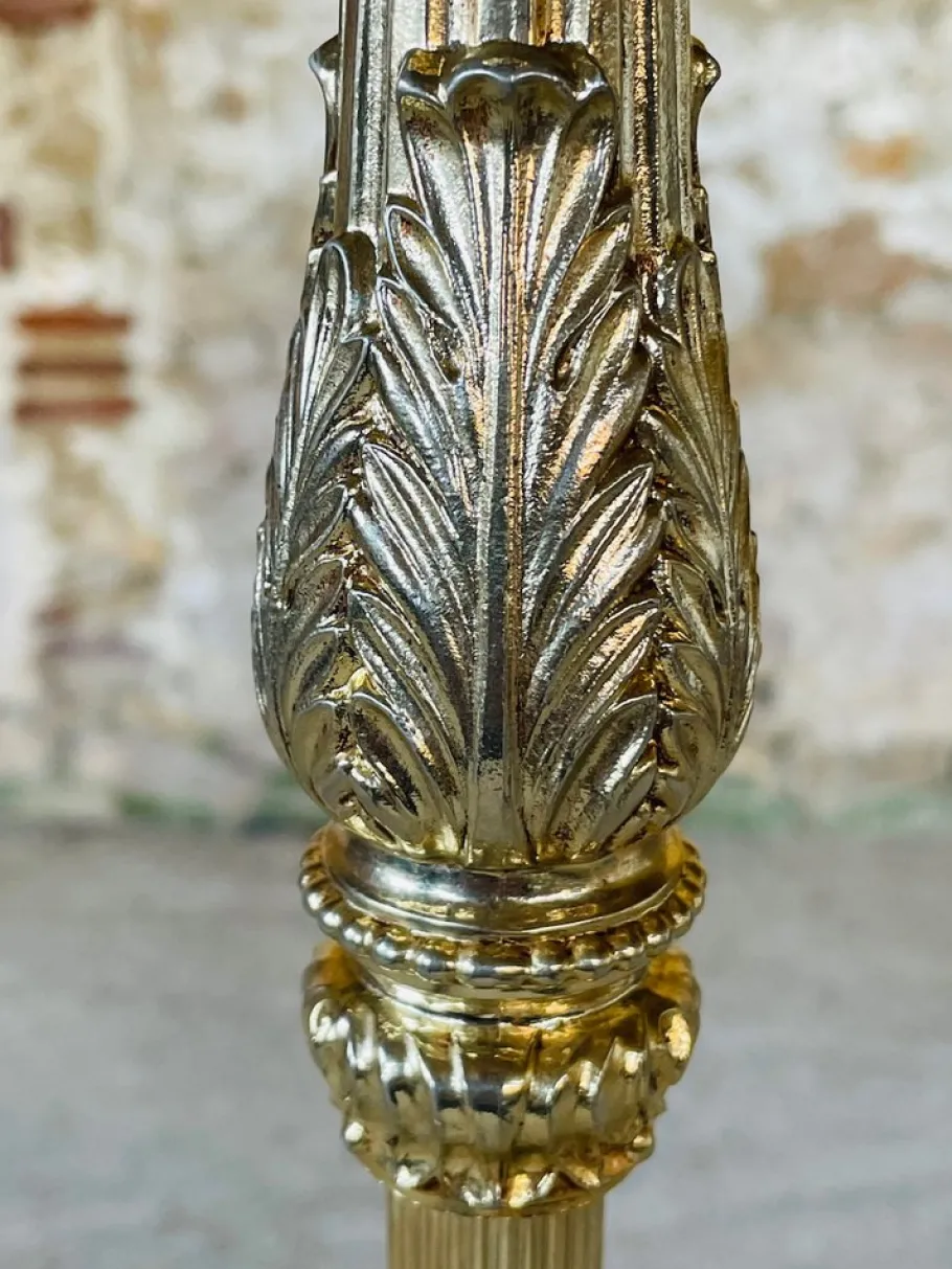 Best Pamono Vintage Floor Lamp with Gilded Brass Decor, 1960s