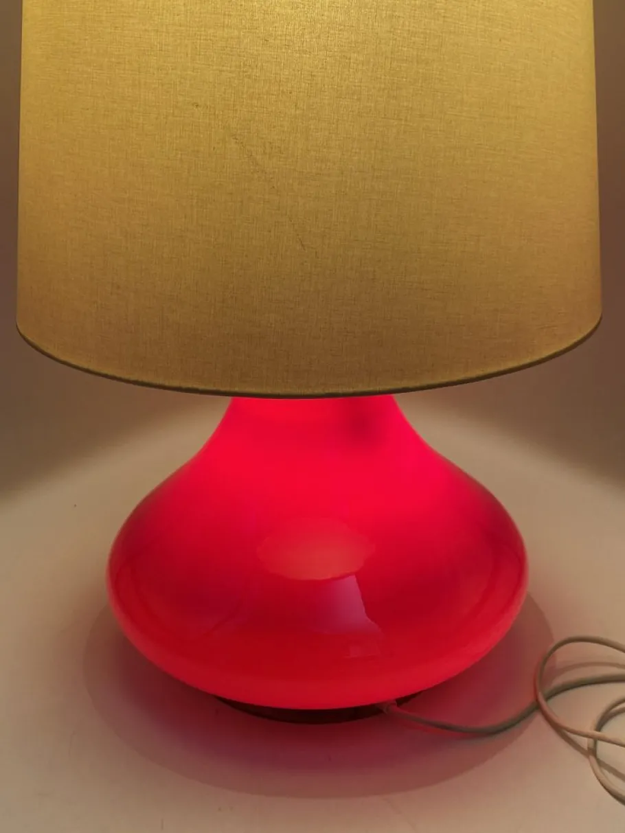 Hot Pamono Vintage Floor Lamp with Illuminated Red Glass Base, 1970s