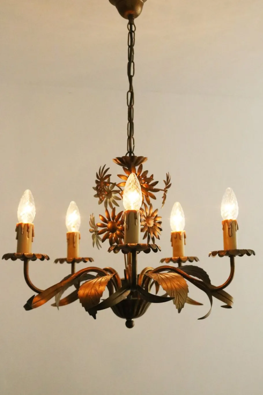 New Pamono Vintage Florentine Chandelier, 1980s