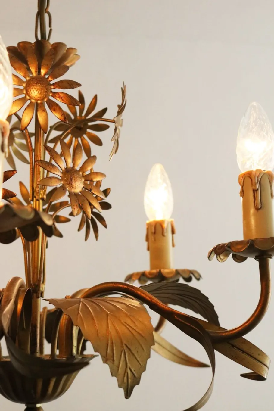 New Pamono Vintage Florentine Chandelier, 1980s