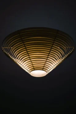 Hot Pamono Vintage Flush Mount in White Lacquered Metal by Alvar Aalto, 1950s