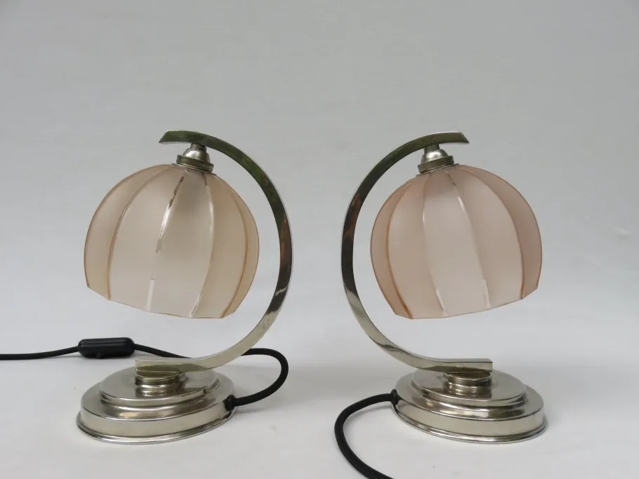 Discount Pamono Vintage French Art Deco Bedside Table Lamps, Set of 2