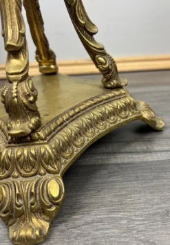 Discount Pamono Vintage French Brass and Painted Porcelain Column Floor Lamp