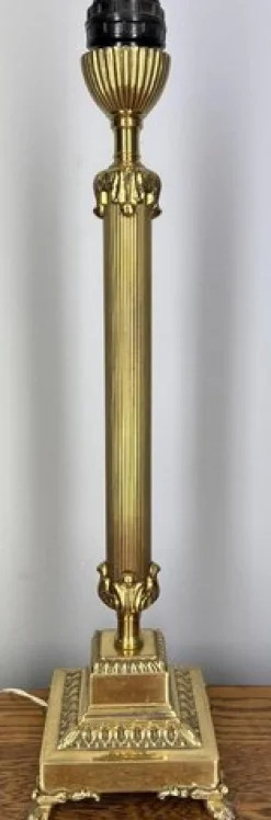 Discount Pamono Vintage French Brass Column Table Light