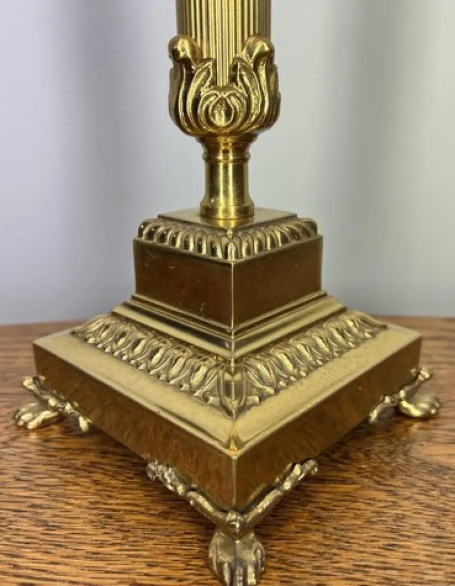 Discount Pamono Vintage French Brass Column Table Light