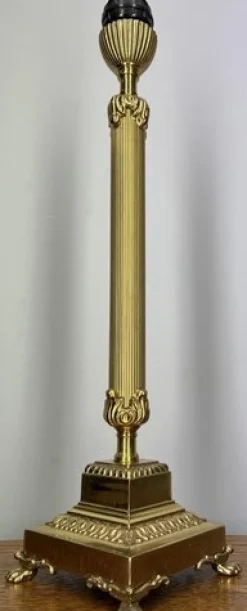 Discount Pamono Vintage French Brass Column Table Light