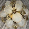 Hot Pamono Vintage French Brass Floral Ceiling Light Lot 4194