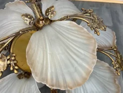 Hot Pamono Vintage French Brass Floral Ceiling Light Lot 4194