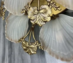 Hot Pamono Vintage French Brass Floral Ceiling Light Lot 4194