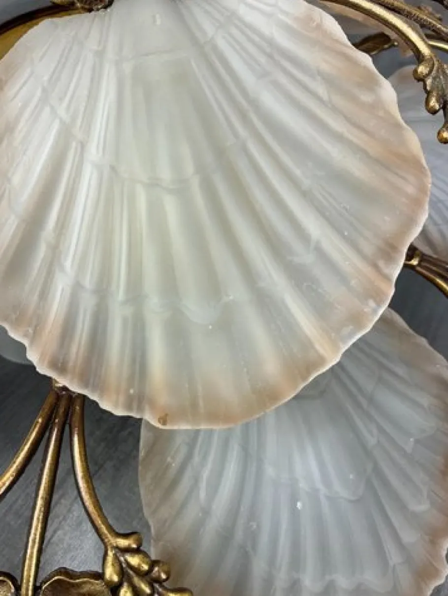 Hot Pamono Vintage French Brass Floral Ceiling Light Lot 4194