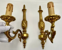 Hot Pamono Vintage French Bronze Lamps from NF, 1960s, Set of 2