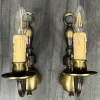 Clearance Pamono Vintage French Candle Style Sconces in Brass, Set of 2