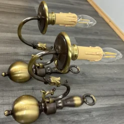 Clearance Pamono Vintage French Candle Style Sconces in Brass, Set of 2
