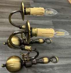 Clearance Pamono Vintage French Candle Style Sconces in Brass, Set of 2