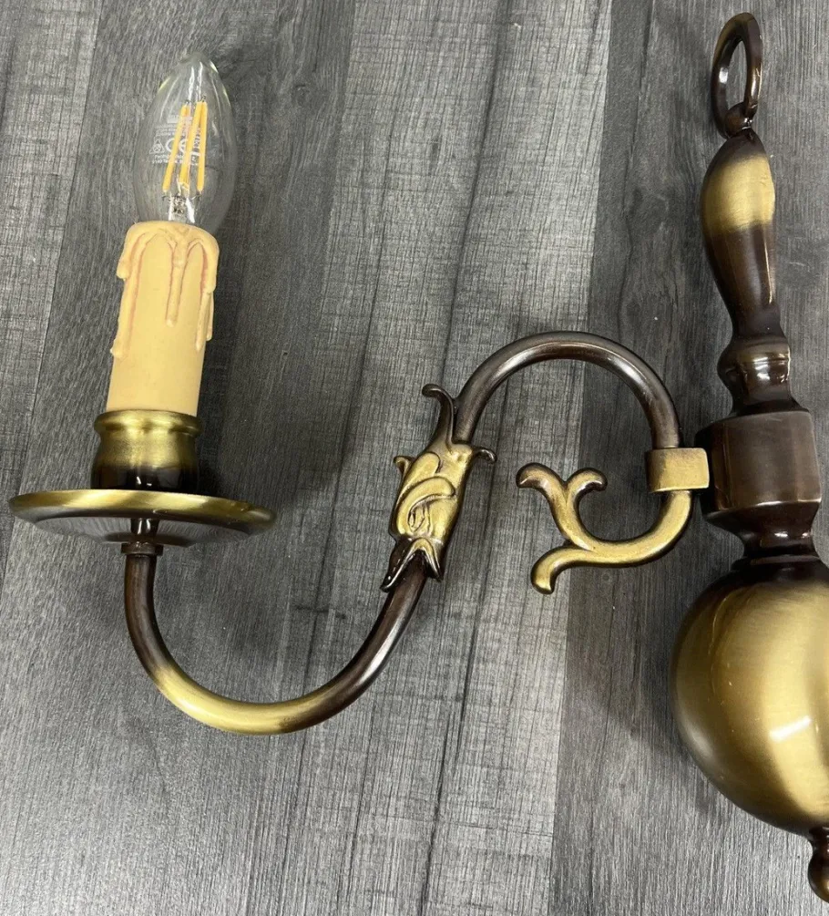 Clearance Pamono Vintage French Candle Style Sconces in Brass, Set of 2