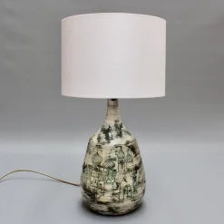 Discount Pamono Vintage French Ceramic Lamp with Motif by Jacques Blin, 1950s