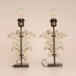 Best Pamono Vintage French Country Acanthus Leaf Table Lamps in Carved Wood, 1990s, Set of 2