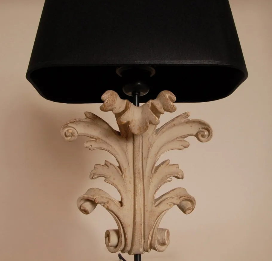 Best Pamono Vintage French Country Acanthus Leaf Table Lamps in Carved Wood, 1990s, Set of 2