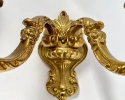 Best Pamono Vintage French Double Arm Bronze Wall Lights, 1960s, Set of 2