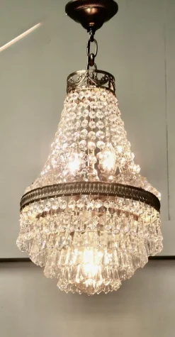 Discount Pamono Vintage French Empire Style Tent and Waterfall Chandelier, 1920