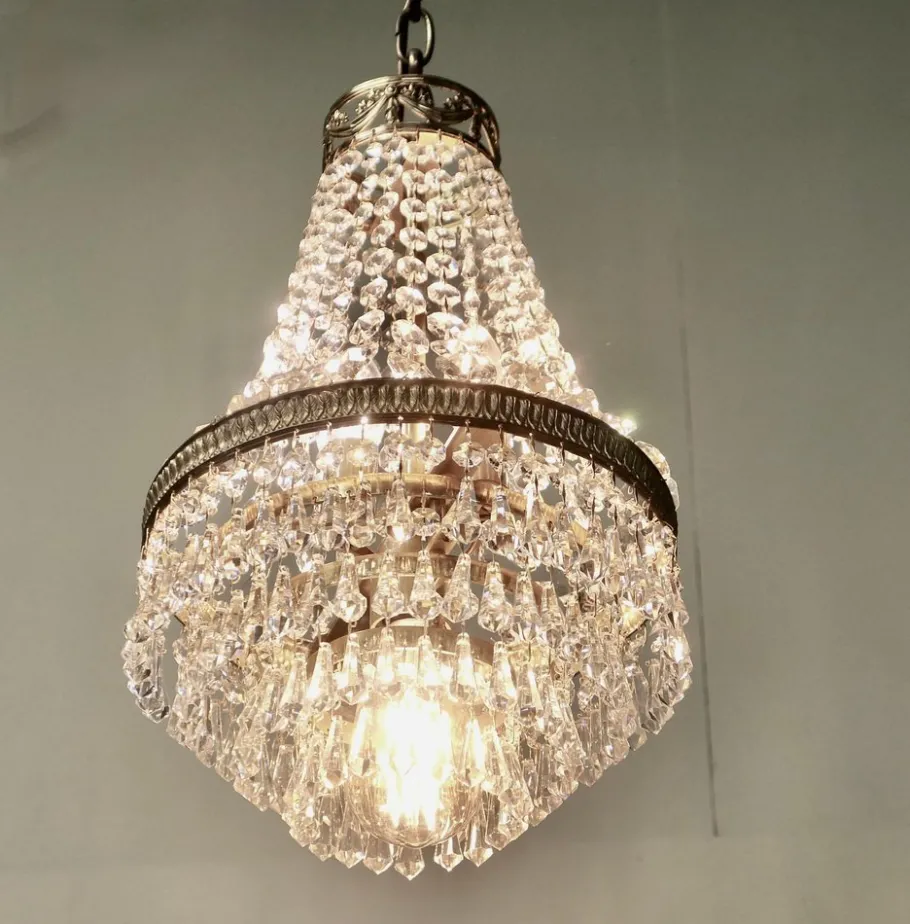 Discount Pamono Vintage French Empire Style Tent and Waterfall Chandelier, 1920