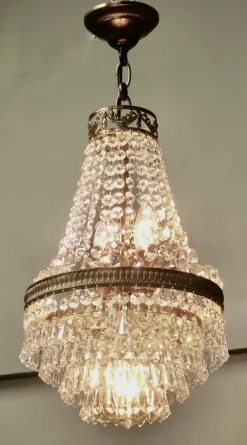 Discount Pamono Vintage French Empire Style Tent and Waterfall Chandelier, 1920