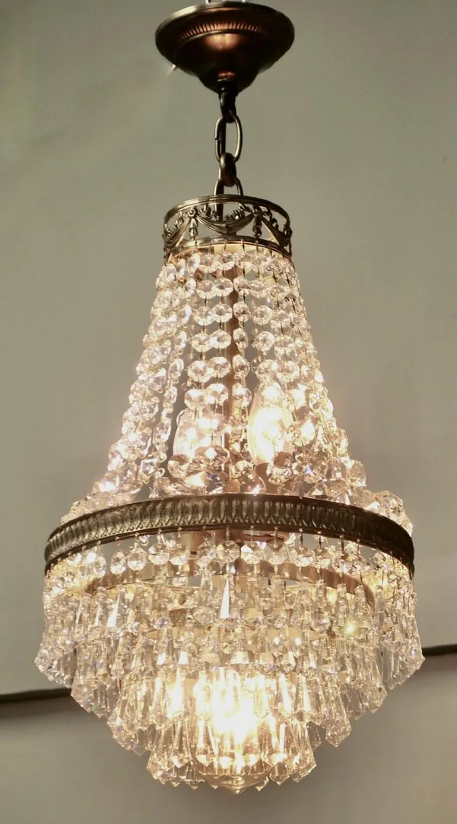 Discount Pamono Vintage French Empire Style Tent and Waterfall Chandelier, 1920