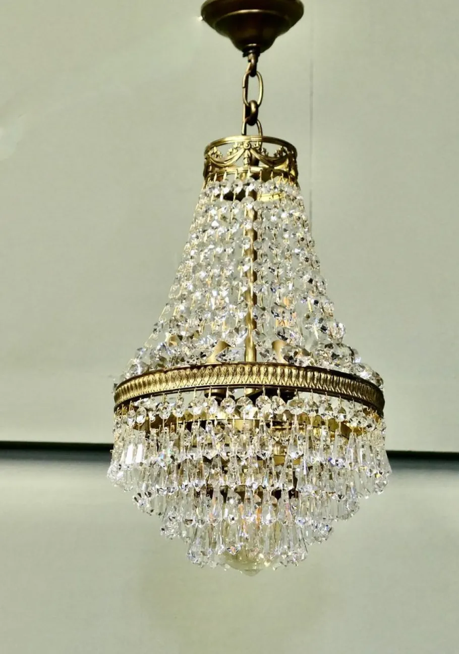 Discount Pamono Vintage French Empire Style Tent and Waterfall Chandelier, 1920