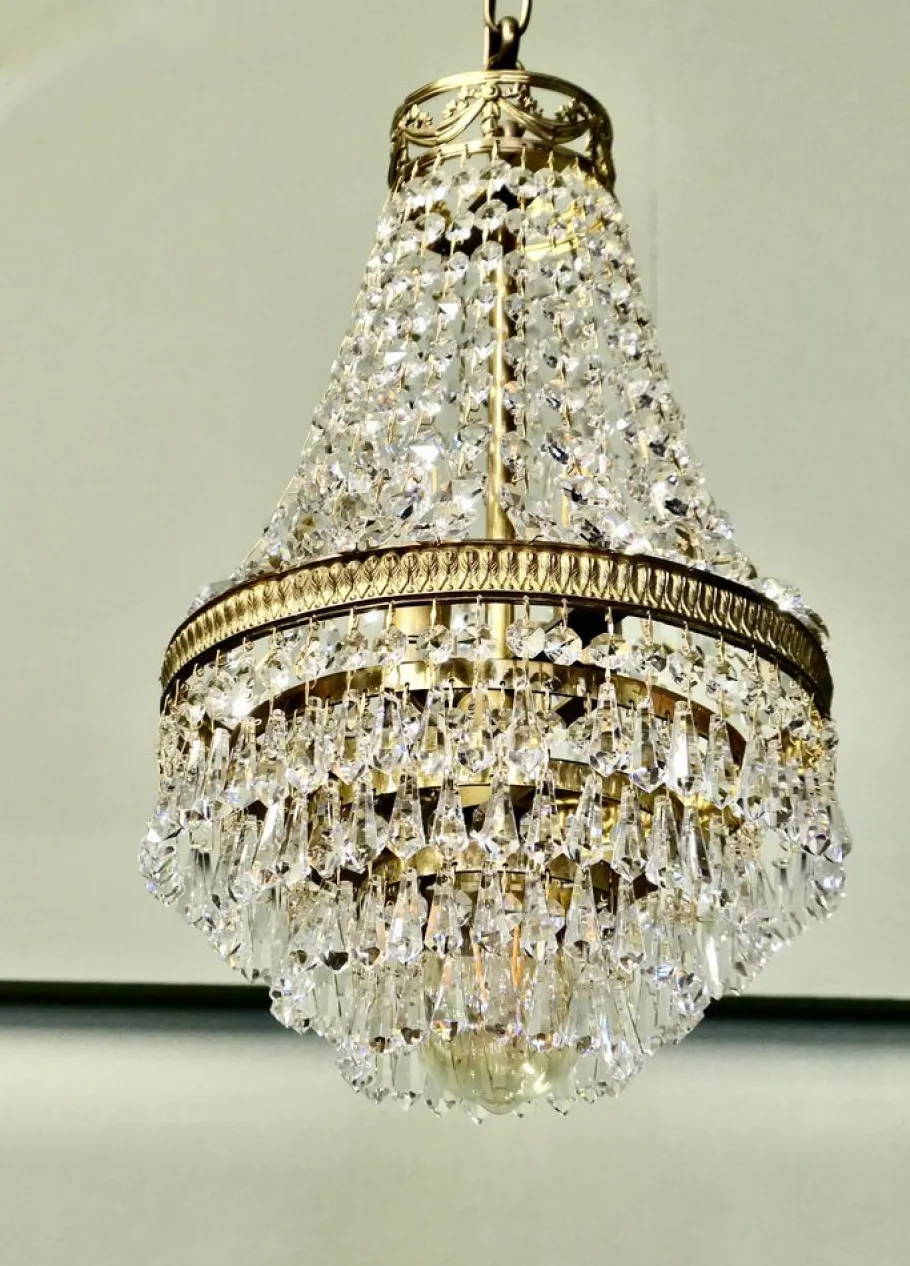 Discount Pamono Vintage French Empire Style Tent and Waterfall Chandelier, 1920