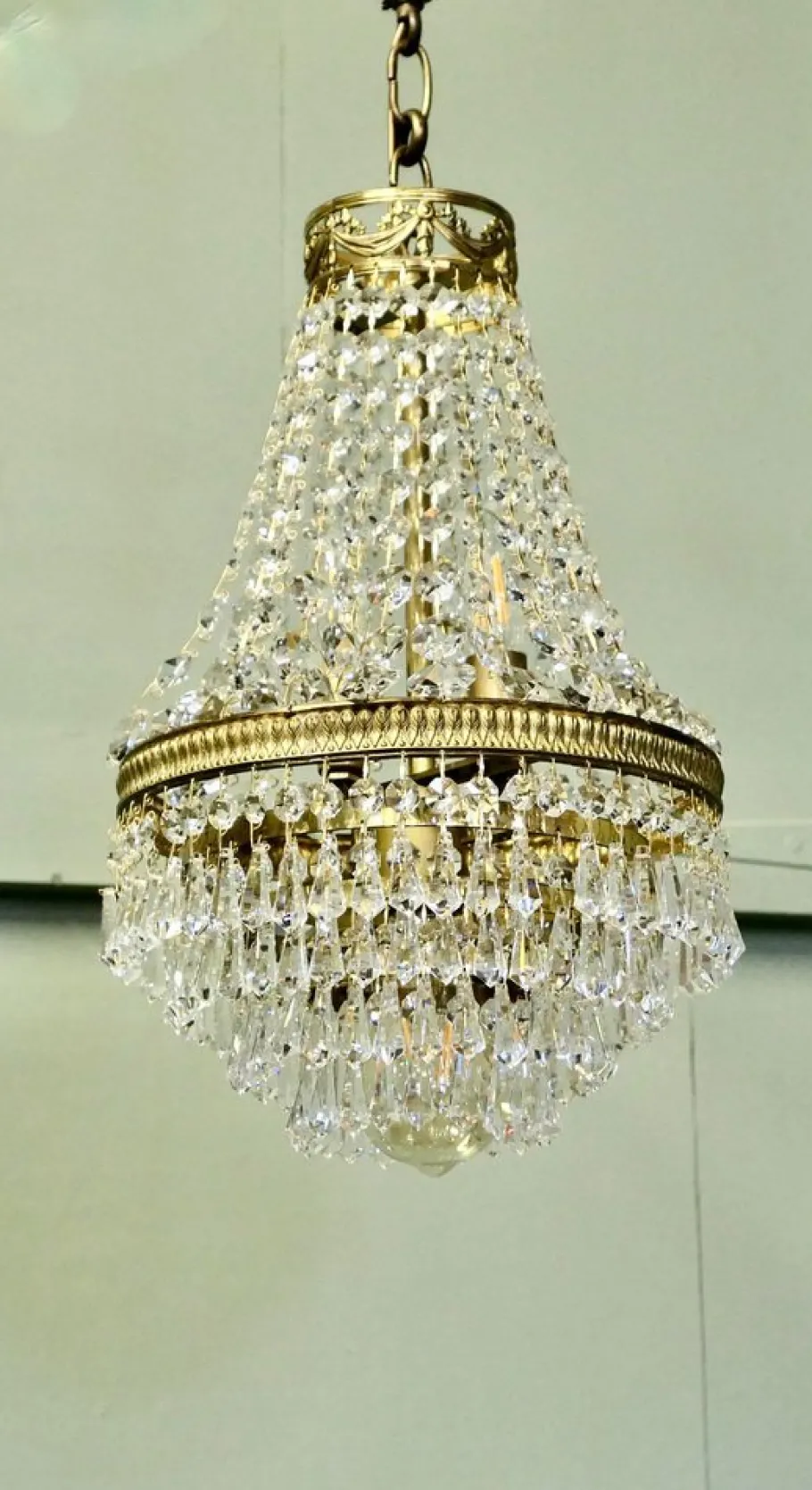 Discount Pamono Vintage French Empire Style Tent and Waterfall Chandelier, 1920