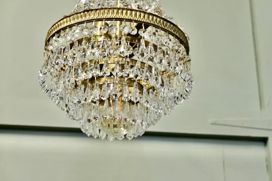 Discount Pamono Vintage French Empire Style Tent and Waterfall Chandelier, 1920