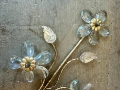 Best Pamono Vintage French Gilt Metal and Cut Glass Wall Lights, 1930, Set of 2