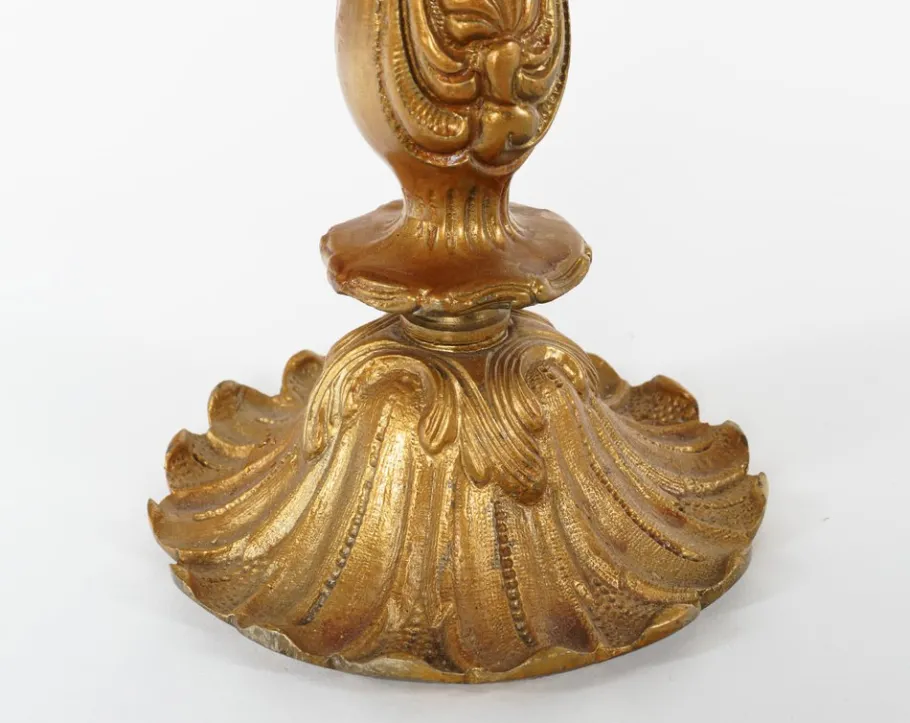 Discount Pamono Vintage French Gold Rococo Style Candlestick Table Lamps, 1960s, Set of 2